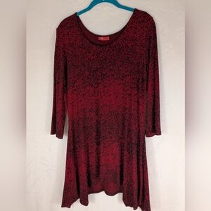 Tianello Red and Black Rockabilly Midi Dress